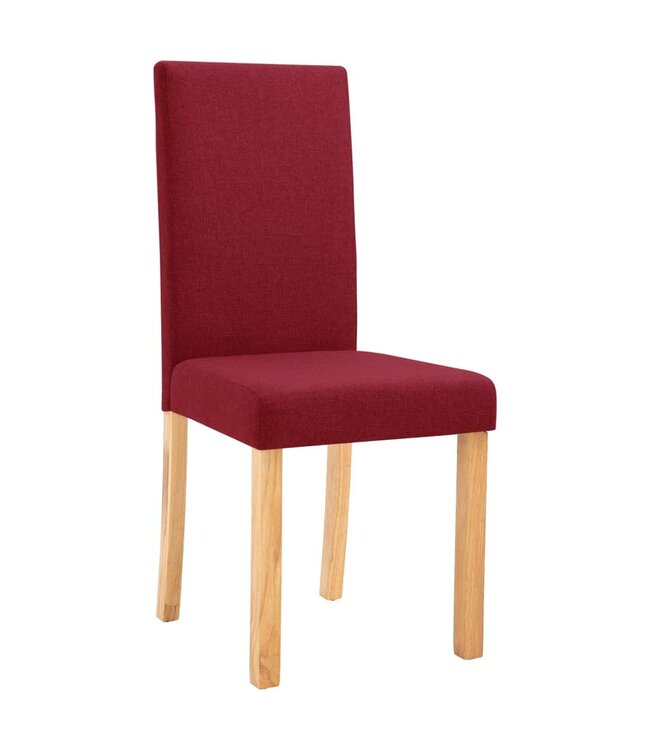 Eetkamerstoelen 2 st stof wijnrood