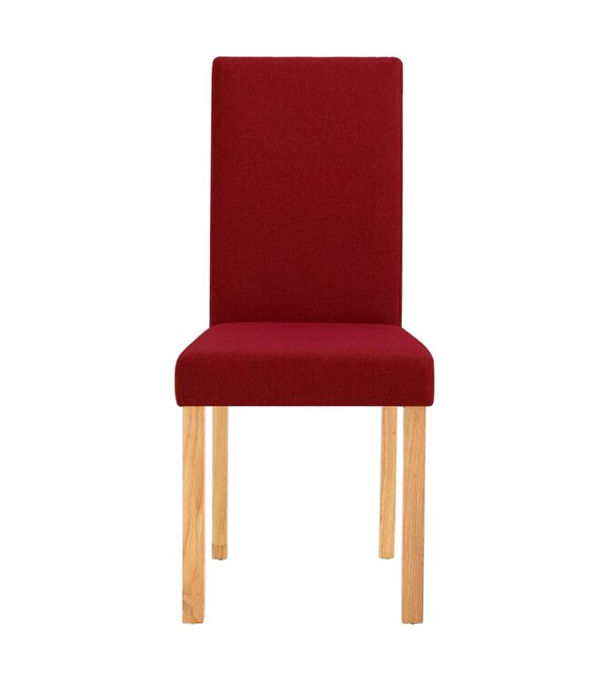 Eetkamerstoelen 2 st stof wijnrood