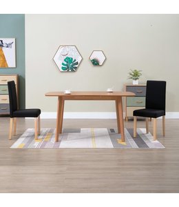 Eetkamerstoelen 2 st stof zwart