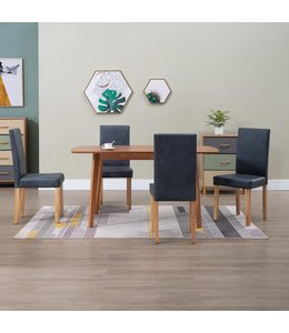 Eetkamerstoelen 4 st kunstleer grijs
