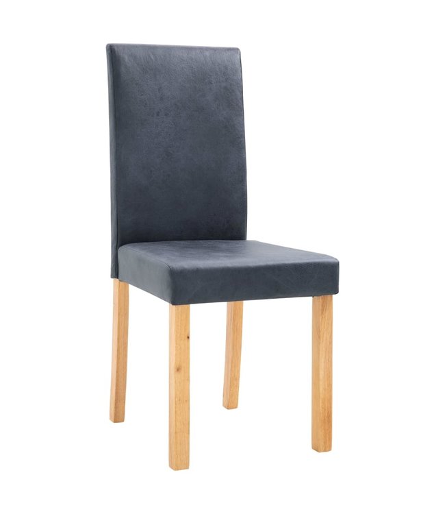 Eetkamerstoelen 4 st kunstleer grijs