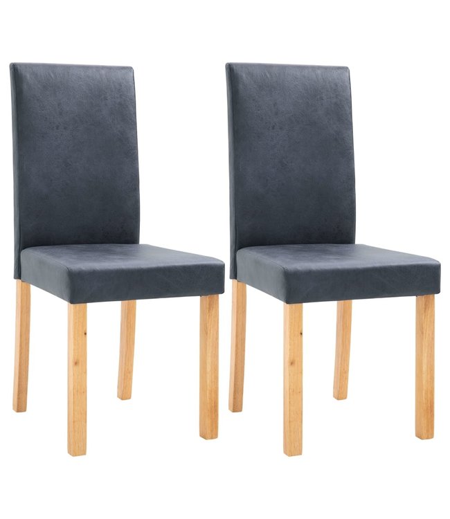 Eetkamerstoelen 2 st kunstleer grijs