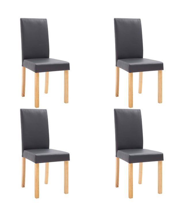 Eetkamerstoelen 4 st kunstleer grijs