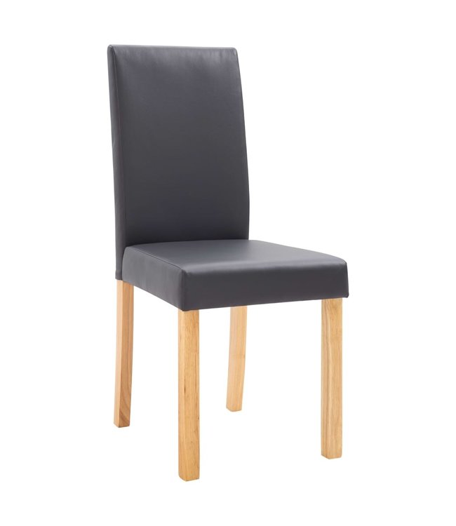Eetkamerstoelen 4 st kunstleer grijs