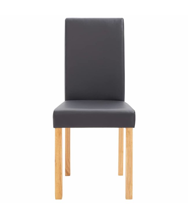 Eetkamerstoelen 4 st kunstleer grijs