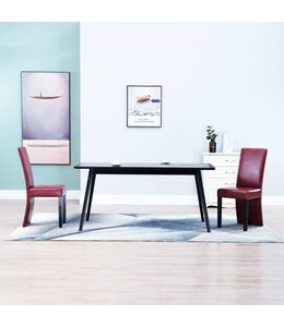 Eetkamerstoelen 2 st kunstleer wijnrood