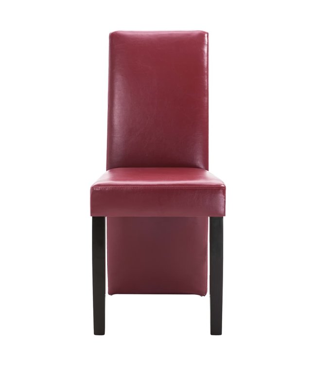 Eetkamerstoelen 2 st kunstleer wijnrood