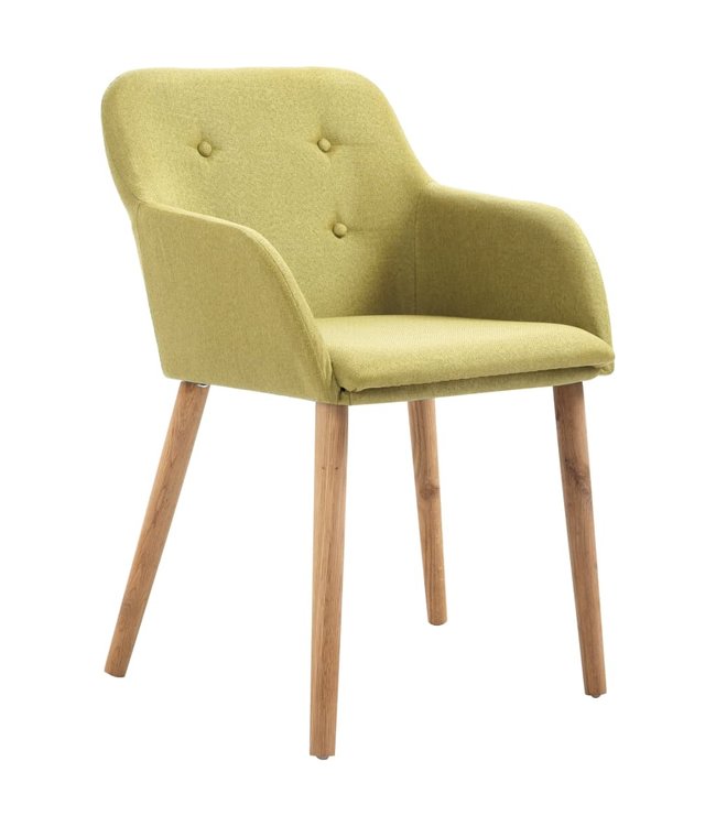 Eetkamerstoelen 2 st stof en massief eikenhout groen