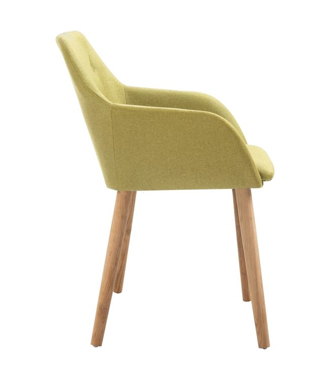 Eetkamerstoelen 2 st stof en massief eikenhout groen
