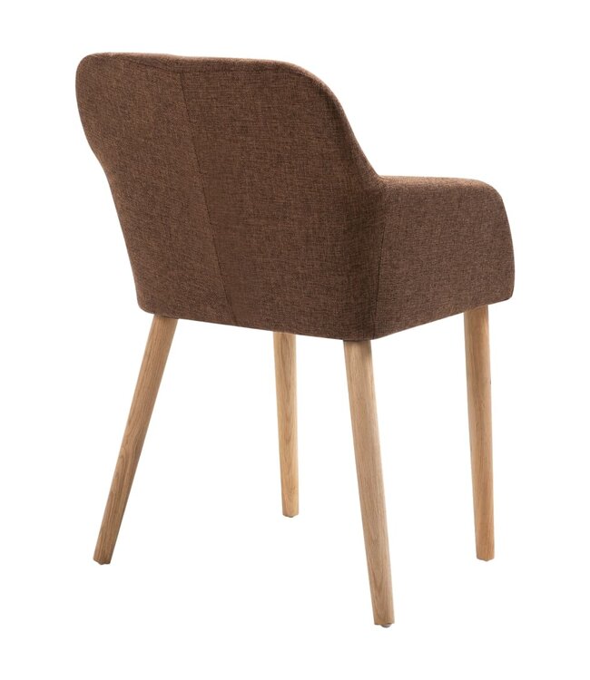Eetkamerstoelen 2 st stof en massief eikenhout bruin
