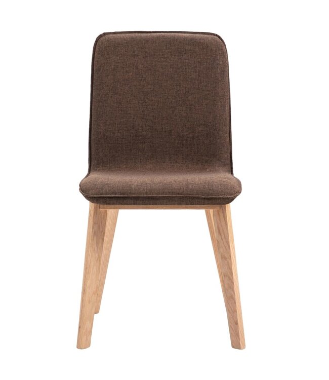 Eetkamerstoelen 2 st stof en massief eikenhout bruin