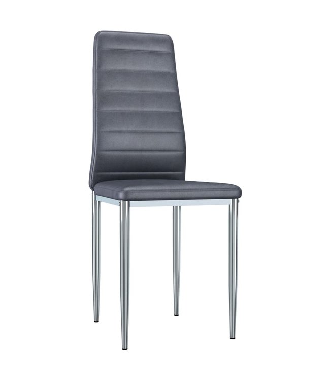 Eetkamerstoelen 6 st kunstsuède grijs
