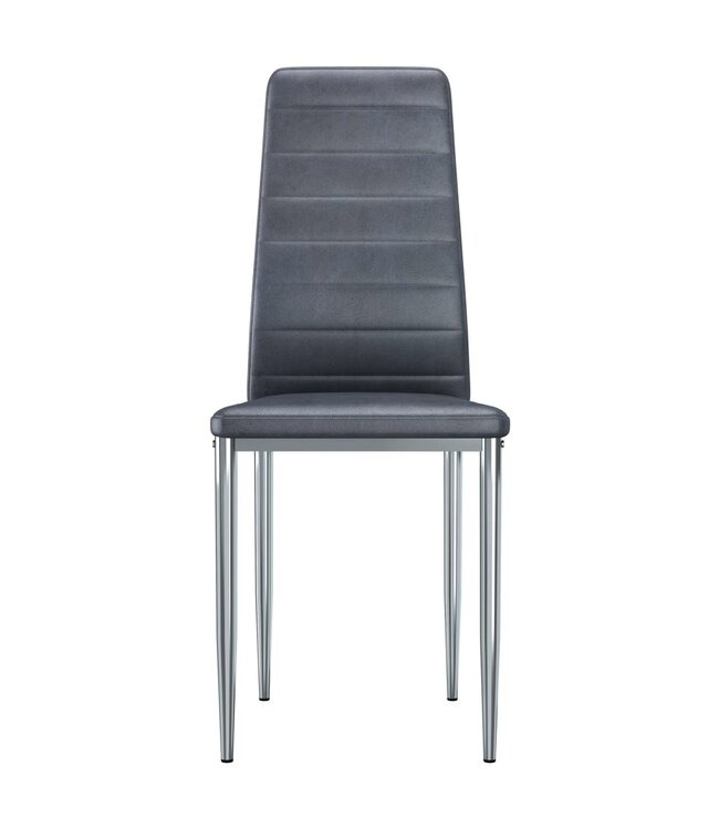 Eetkamerstoelen 6 st kunstsuède grijs