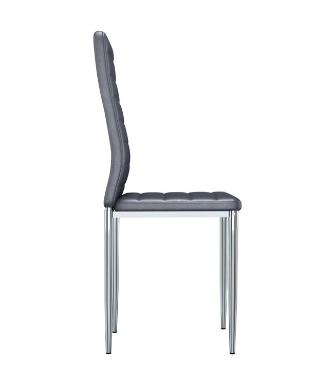 Eetkamerstoelen 6 st kunstsuède grijs
