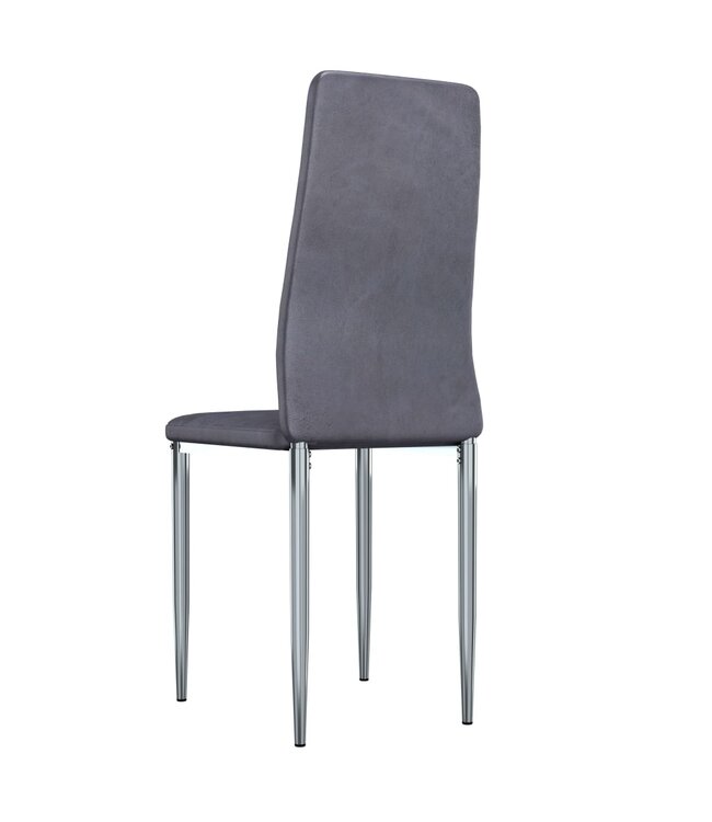 Eetkamerstoelen 6 st kunstsuède grijs
