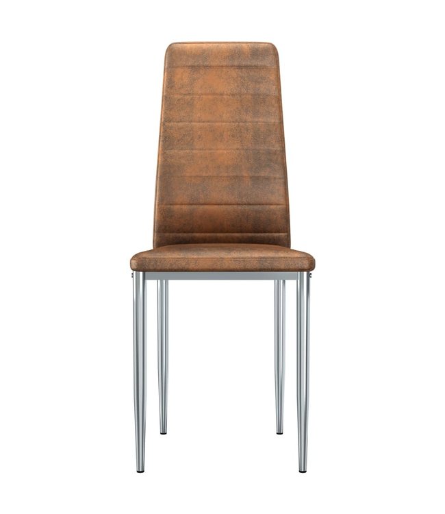 Eetkamerstoelen 6 st kunstsuède bruin