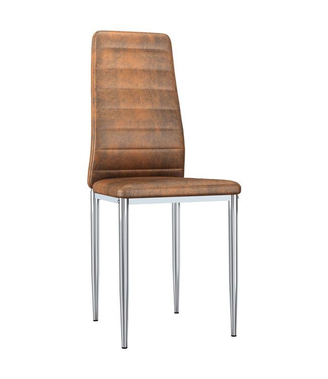 Eetkamerstoelen 6 st kunstsuède bruin