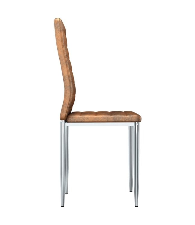 Eetkamerstoelen 6 st kunstsuède bruin