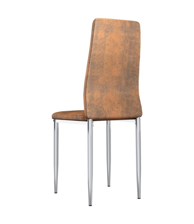Eetkamerstoelen 6 st kunstsuède bruin