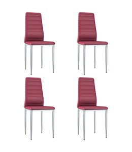 Eetkamerstoelen 4 st kunstleer rood