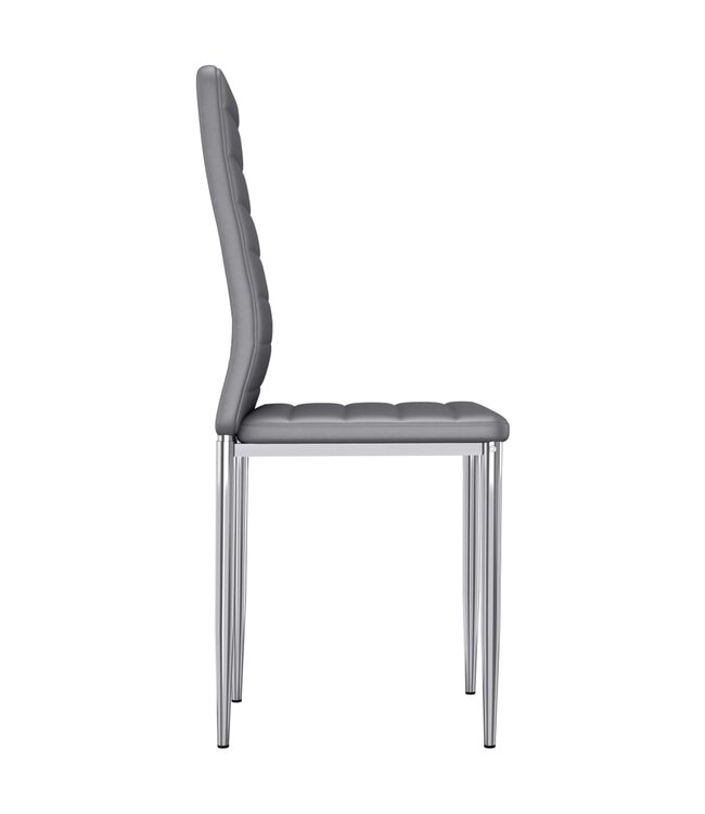 Eetkamerstoelen 6 st kunstleer grijs