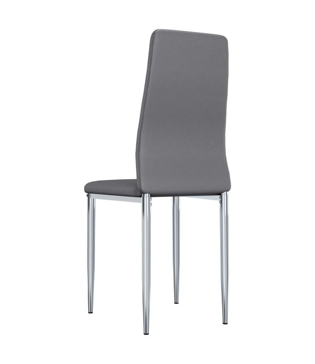 Eetkamerstoelen 6 st kunstleer grijs