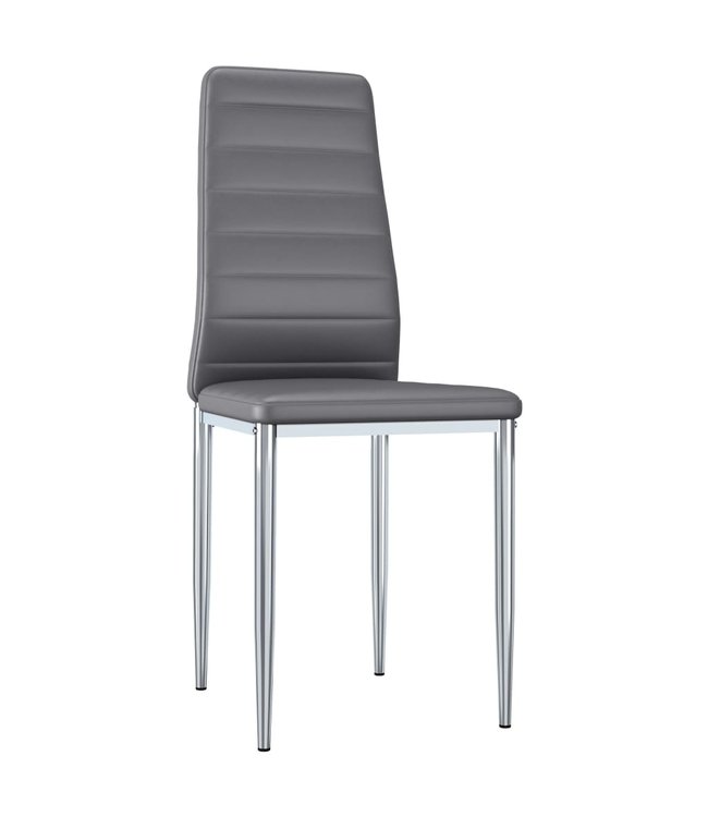 Eetkamerstoelen 4 st kunstleer grijs