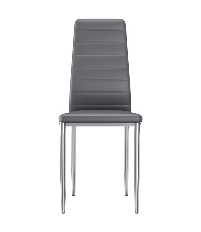 Eetkamerstoelen 2 st kunstleer grijs