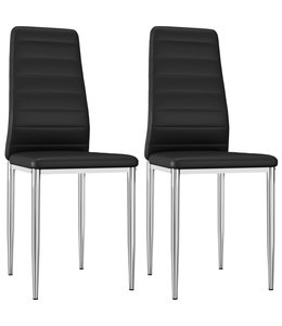 Eetkamerstoelen 2 st kunstleer zwart