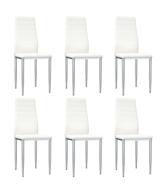 Eetkamerstoelen 6 st kunstleer wit