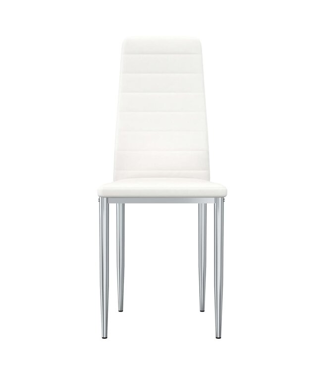 Eetkamerstoelen 6 st kunstleer wit