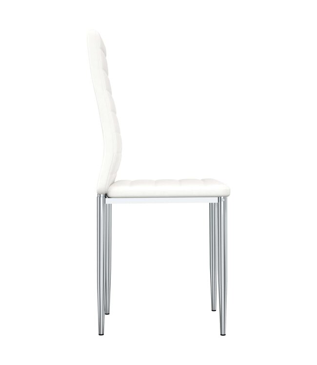 Eetkamerstoelen 6 st kunstleer wit