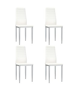 Eetkamerstoelen 4 st kunstleer wit
