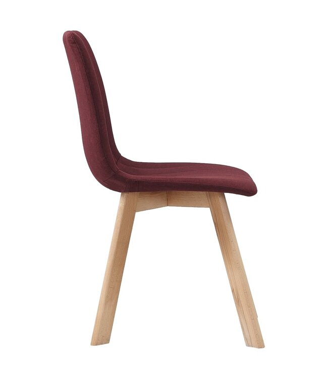 Eetkamerstoelen 4 st stof wijnrood