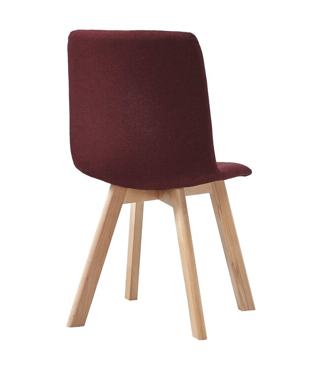 Eetkamerstoelen 4 st stof wijnrood
