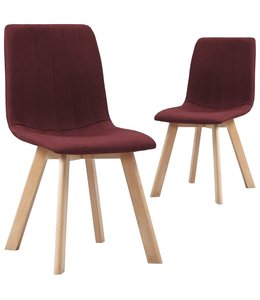 Eetkamerstoelen 2 st stof wijnrood