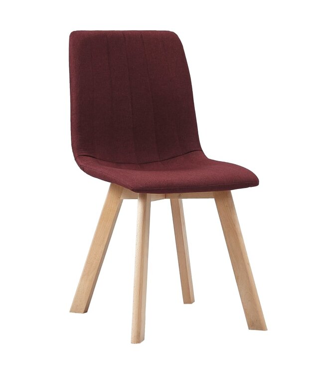 Eetkamerstoelen 2 st stof wijnrood
