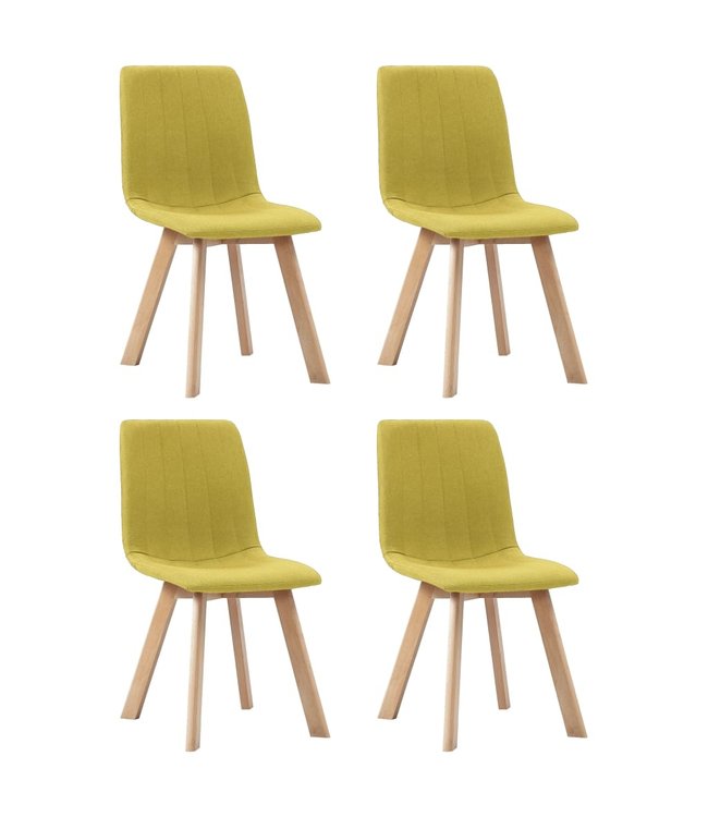 Eetkamerstoelen 4 st stof geel