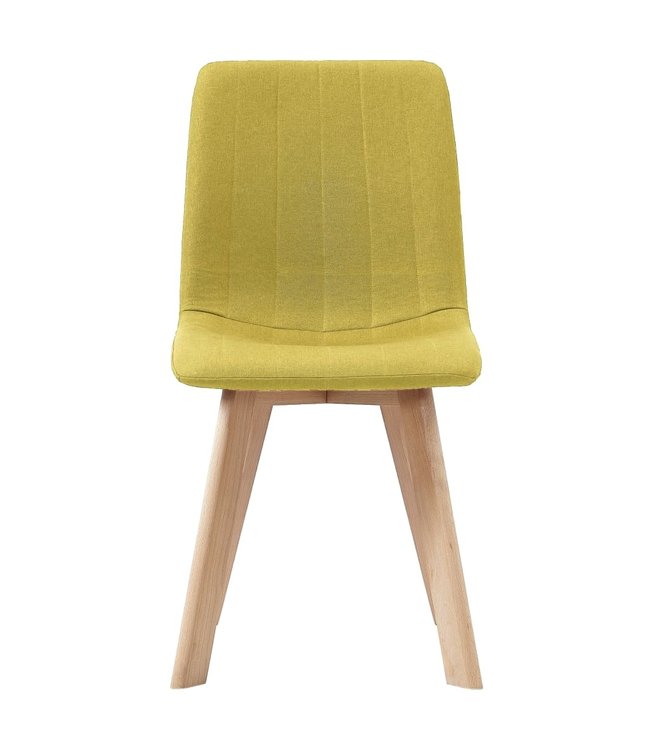 Eetkamerstoelen 4 st stof geel