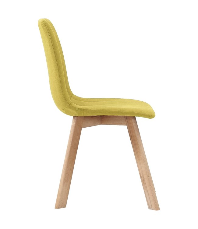 Eetkamerstoelen 4 st stof geel