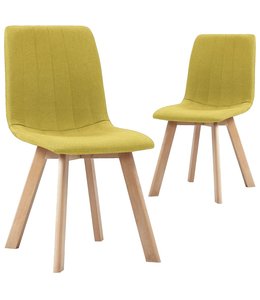 Eetkamerstoelen 2 st stof geel
