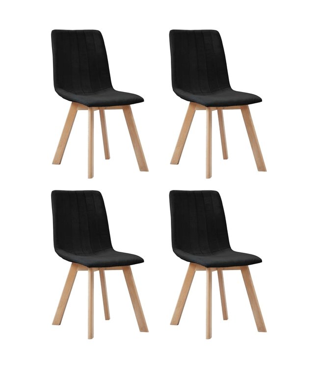 Eetkamerstoelen 4 st stof zwart