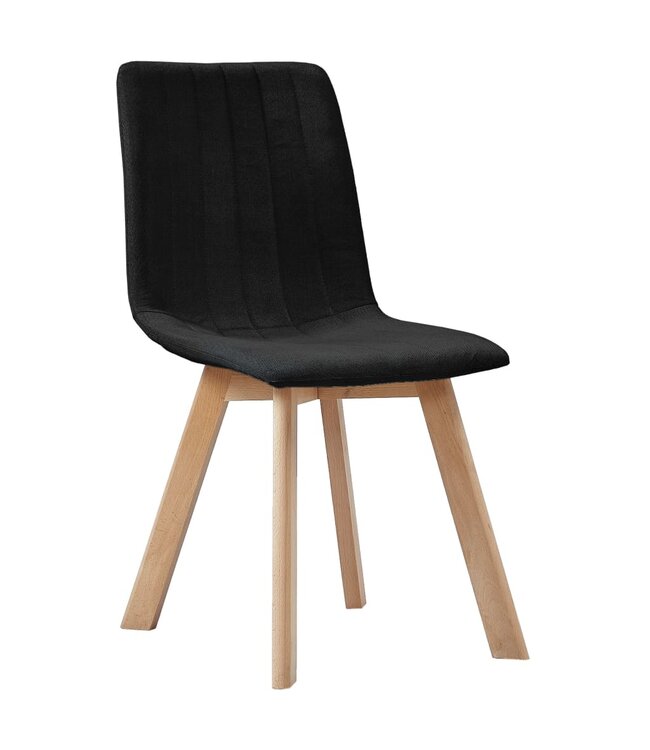 Eetkamerstoelen 4 st stof zwart