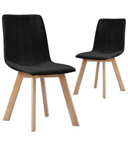 Eetkamerstoelen 2 st stof zwart