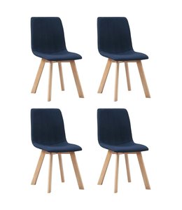 Eetkamerstoelen 4 st stof blauw