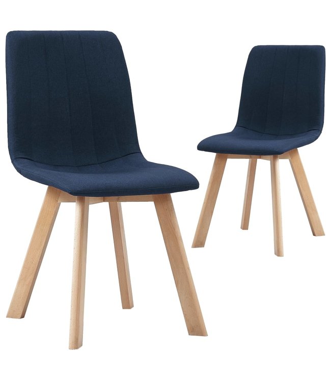 Eetkamerstoelen 2 st stof blauw