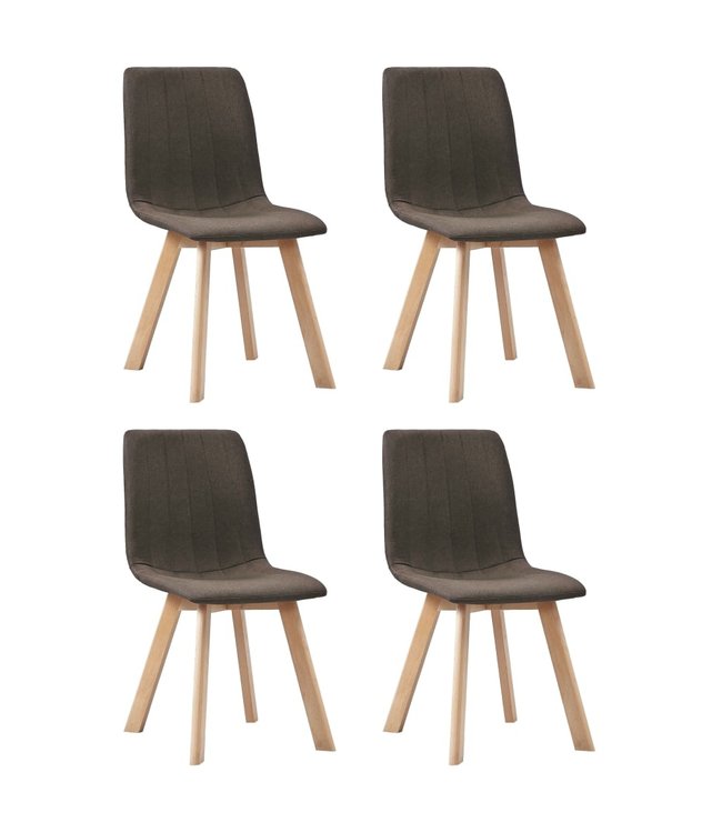 Eetkamerstoelen 4 st stof bruin