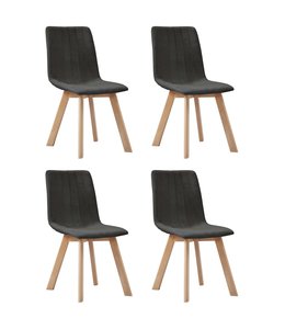 Eetkamerstoelen 4 st stof donkergrijs
