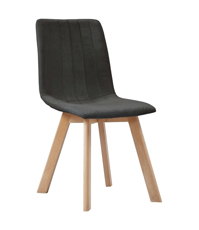 Eetkamerstoelen 4 st stof donkergrijs