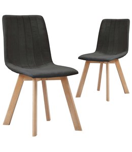 Eetkamerstoelen 2 st stof donkergrijs